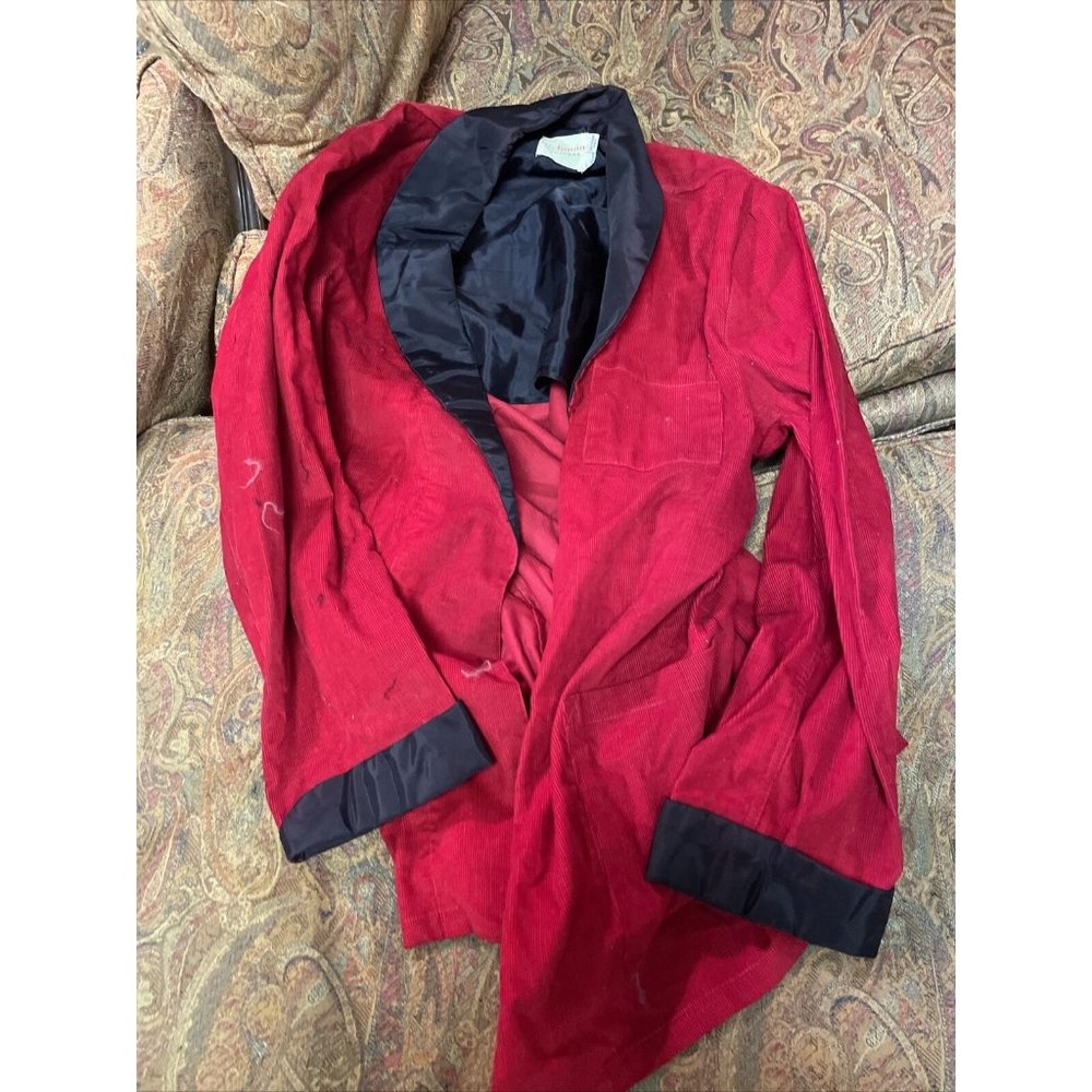 Mid Century Richman Brothers Red Corduroy Smoking Jacket Size Medium